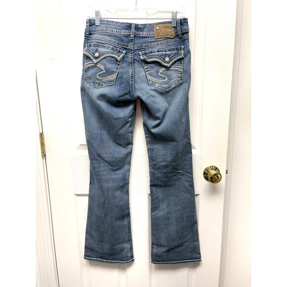 Silver Jeans Suki Flap Low Rise Boot Cut Stitched Medium Wash Women's Size 29 32 - Picture 2 of 8